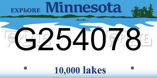 G254078 Minnesota License Plate