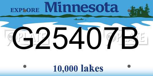 G25407B Minnesota License Plate