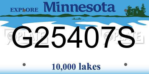 G25407S Minnesota License Plate
