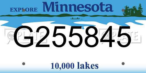 G255845 Minnesota License Plate