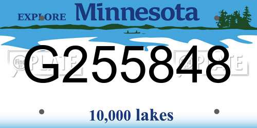 G255848 Minnesota License Plate
