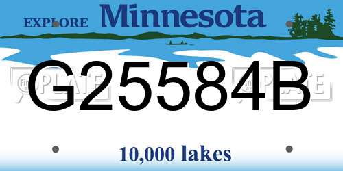 G25584B Minnesota License Plate