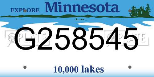 G258545 Minnesota License Plate