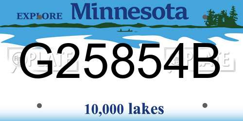 G25854B Minnesota License Plate