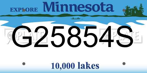G25854S Minnesota License Plate