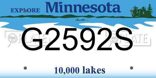 G2592S Minnesota License Plate