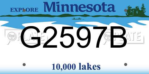 G2597B Minnesota License Plate