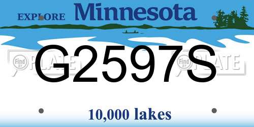 G2597S Minnesota License Plate