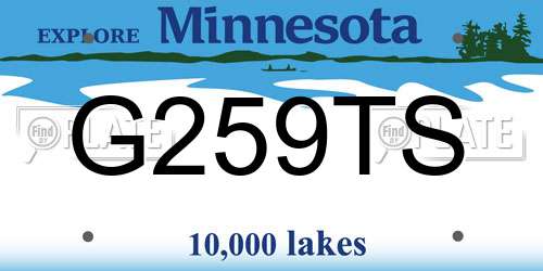 G259TS Minnesota License Plate