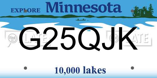 G25QJK Minnesota License Plate