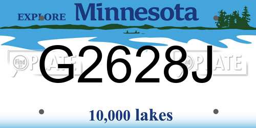 G2628J Minnesota License Plate