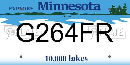 G264FR Minnesota License Plate