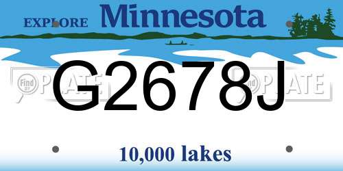 G2678J Minnesota License Plate