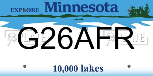 G26AFR Minnesota License Plate