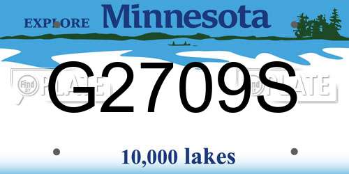 G2709S Minnesota License Plate