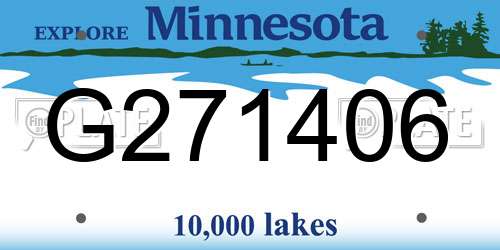 G271406 Minnesota License Plate