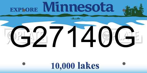 G27140G Minnesota License Plate