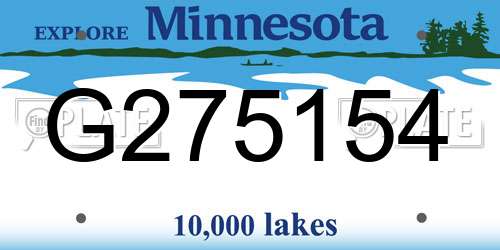 G275154 Minnesota License Plate