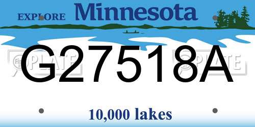 G27518A Minnesota License Plate