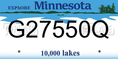 G27550Q Minnesota License Plate