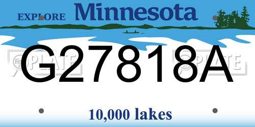 G27818A Minnesota License Plate