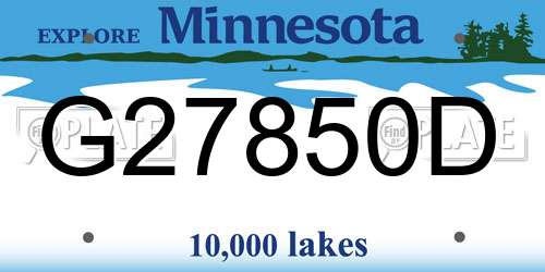 G27850D Minnesota License Plate