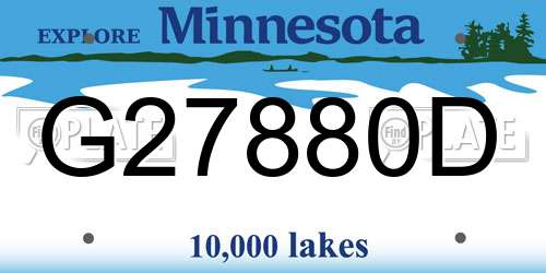 G27880D Minnesota License Plate