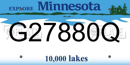 G27880Q Minnesota License Plate