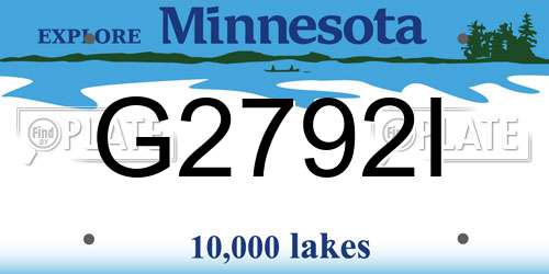 G2792I Minnesota License Plate