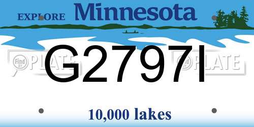 G2797I Minnesota License Plate