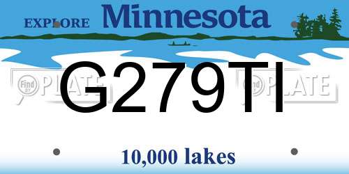 G279TI Minnesota License Plate
