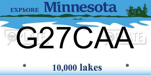 G27CAA Minnesota License Plate