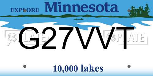 G27VVT Minnesota License Plate