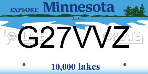 G27VVZ Minnesota License Plate