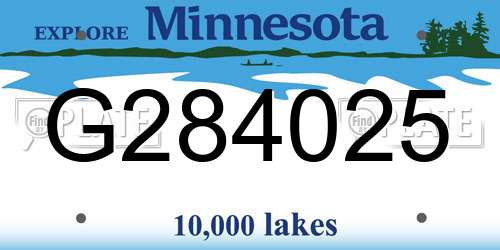 G284025 Minnesota License Plate