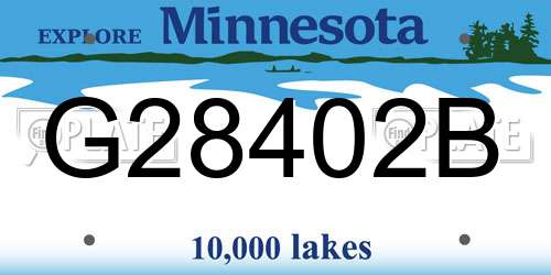 G28402B Minnesota License Plate