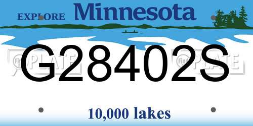 G28402S Minnesota License Plate