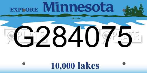 G284075 Minnesota License Plate