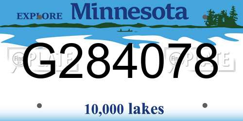G284078 Minnesota License Plate