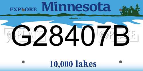 G28407B Minnesota License Plate