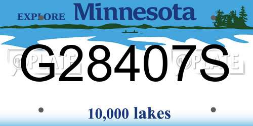 G28407S Minnesota License Plate