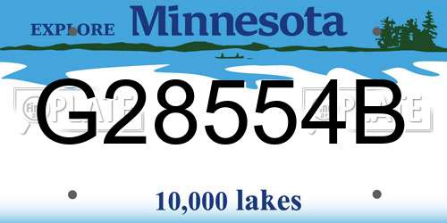 G28554B Minnesota License Plate