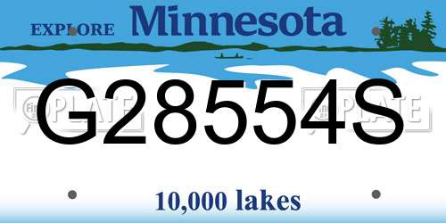 G28554S Minnesota License Plate