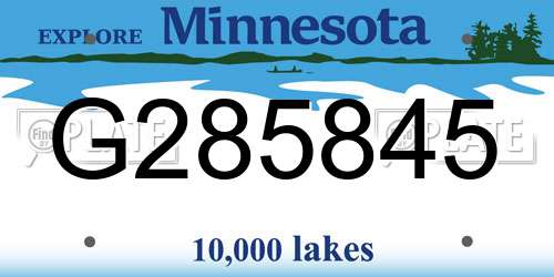G285845 Minnesota License Plate