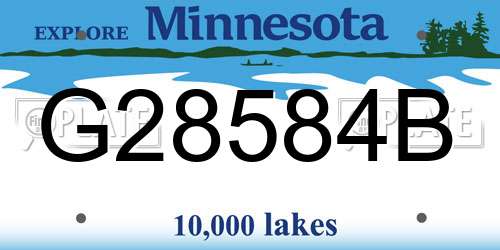 G28584B Minnesota License Plate