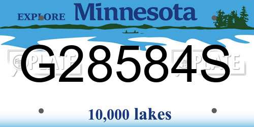 G28584S Minnesota License Plate