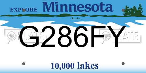 G286FY Minnesota License Plate