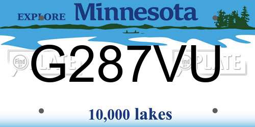 G287VU Minnesota License Plate