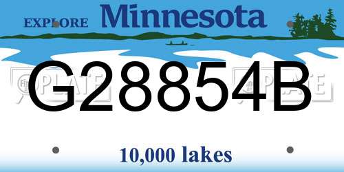 G28854B Minnesota License Plate