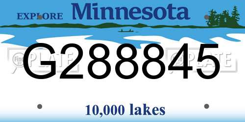G288845 Minnesota License Plate